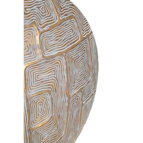 Vase Eclips Doré Et Blanc 48x13x44,5 Cm En Résine Poly Décor Géométrique