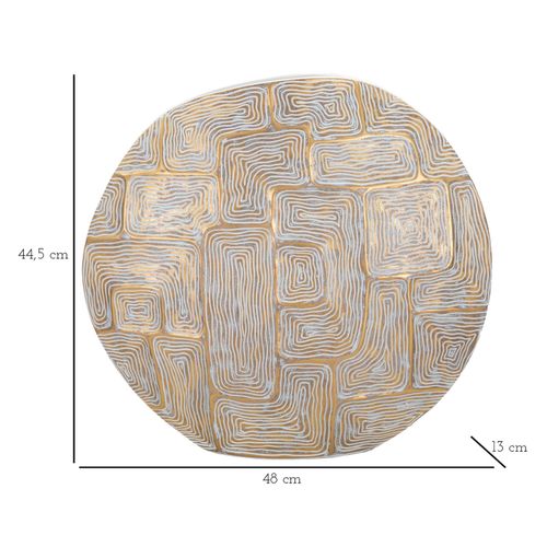 Vase Eclips Doré Et Blanc 48x13x44,5 Cm En Résine Poly Décor Géométrique