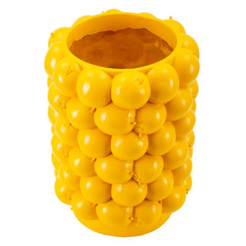 Vase Moderne En Résine Citrons Ø 21x28 Cm Décoration Originale Couleur Jaune
