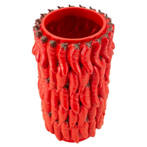 Vase Moderne En Résine Piments Ø 20x34 Cm Décoration Originale Couleur Rouge