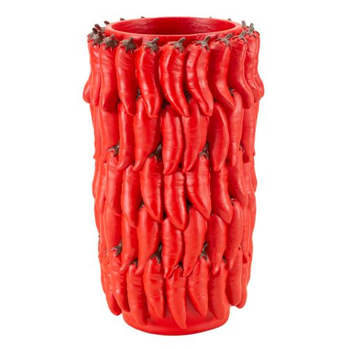 Vase Moderne En Résine Piments Ø 20x34 Cm Décoration Originale Couleur Rouge