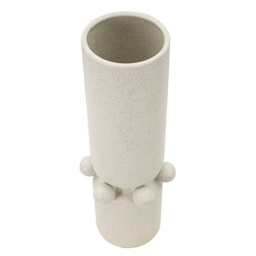Vase En Céramique Bubbles Ø 15,5x41 Cm Avec Sphères Décoratives Crème