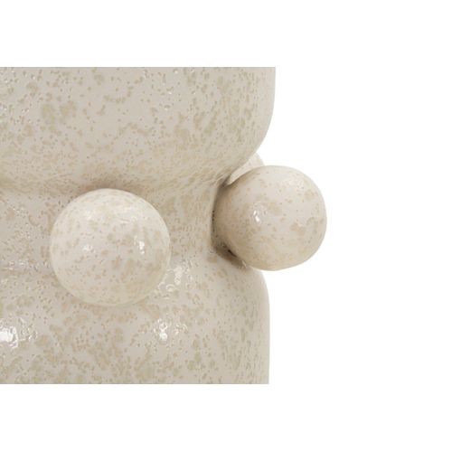 Vase En Céramique Bubbles Ø 16x28 Cm Décor Sphères Crème Pour Intérieur Moderne