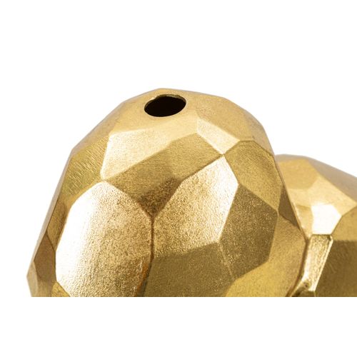 Vase Décoratif Cœur Doré En Résine Style Cubisme 19x18 Cm