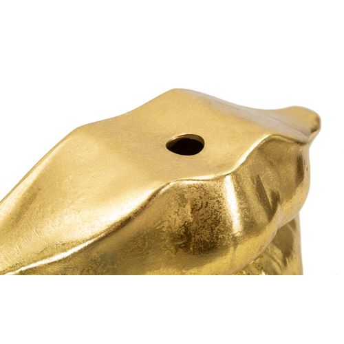 Vase Décoratif Lèvres Dorées En Résine Design Moderne 23x12 Cm