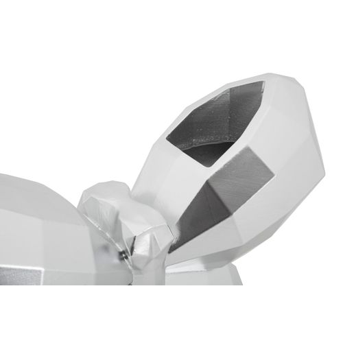 Vase Papillon Argenté En Résine Design Cubiste Décoratif 22x15 Cm