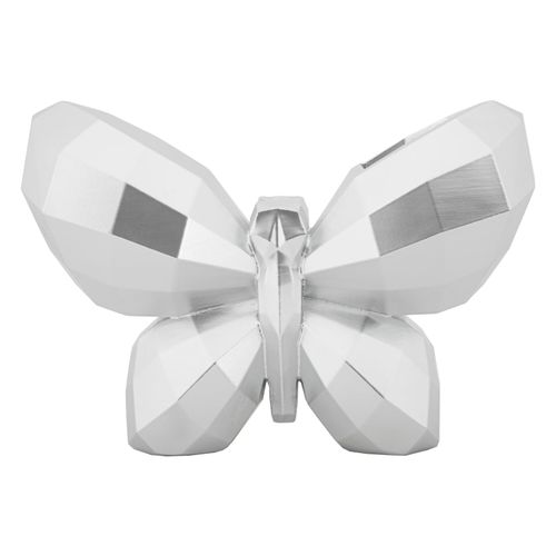 Vase Papillon Argenté En Résine Design Cubiste Décoratif 22x15 Cm