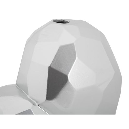 Vase Décoratif Cœur En Résine Argentée Style Cubiste 19x18 Cm