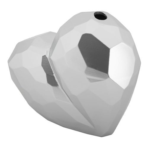 Vase Décoratif Cœur En Résine Argentée Style Cubiste 19x18 Cm