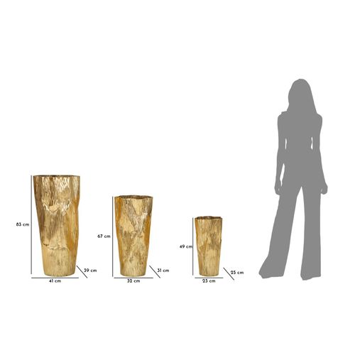 Set 3 Vases Dorés En Métal Design Raffiné Pour Décoration Intérieure