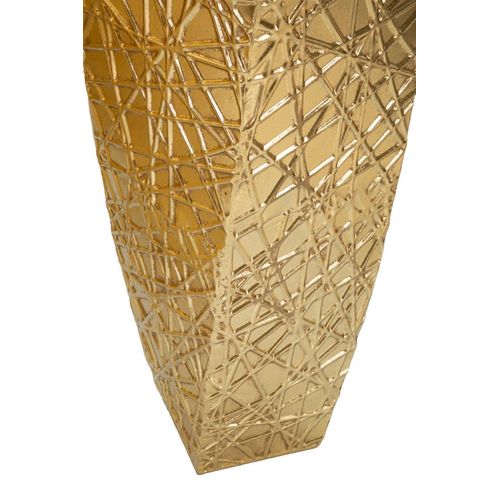 Set 2 Grands Vases Dorés En Métal Avec Texture Linéaire Décorative