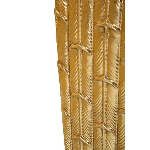 Set 2 Vases Dorés En Métal Avec Texture Géométrique Décorative