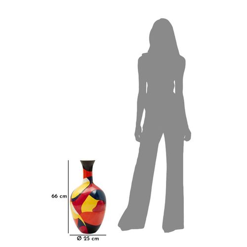 Vase Design Multicolore En Résine Ø29x59 Cm Style Géométrique Moderne