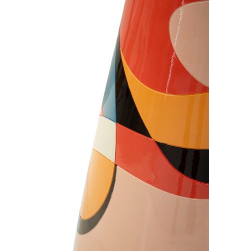 Vase Design Multicolore En Résine Ø37x92 Cm Style Moderne Géométrique