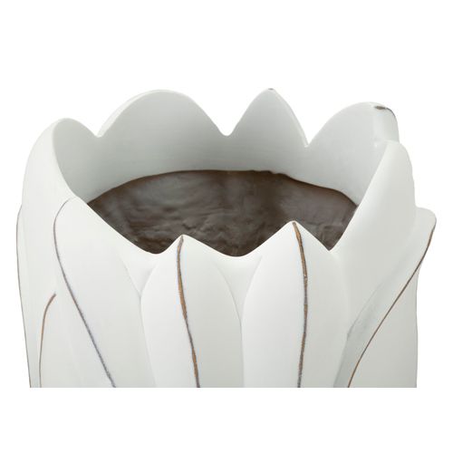 Vase Décoratif Moderne En Céramique Blanche Ø30,5x69 Cm Avec Relief Élégant