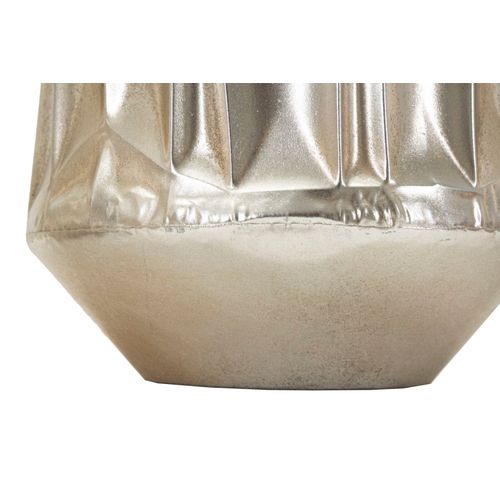 Lot De 3 Vases Déco Modernes En Métal Argenté Ø35-27,5-18,5 Cm