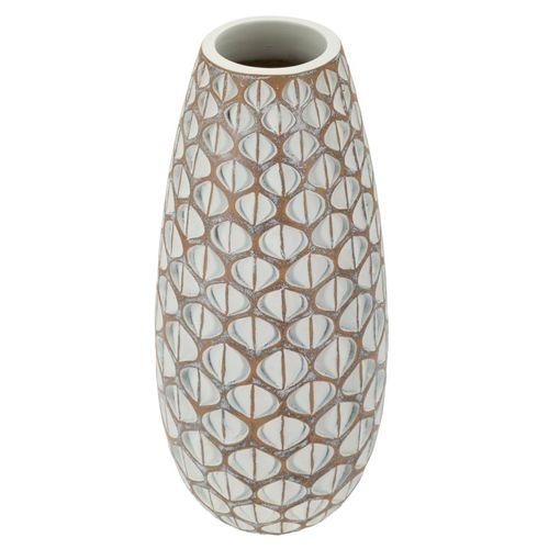 Vase Moderne En Résine Blanc Effet 3d Tibet Ø20x45,5 Cm