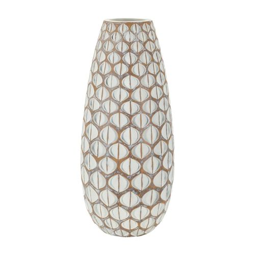 Vase Moderne En Résine Blanc Effet 3d Tibet Ø20x45,5 Cm