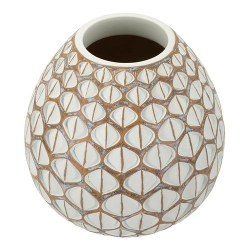 Vase Design Moderne En Résine Tibet Blanc Ø27x27 Cm