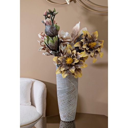 Vase Décoratif Woody En Résine Blanc Lavé Ø18x45 Cm Moderne