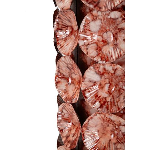 Petit Vase Décoratif Moderne En Métal Rouge Design 12,5x24 Cm