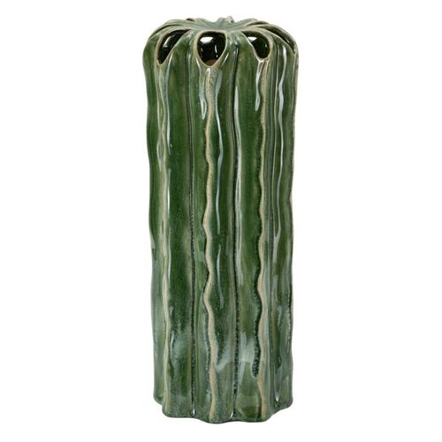 Vase Décoratif Cactus Vert En Céramique Moderne Ø12x31,5 Cm