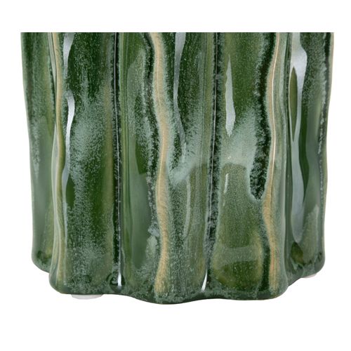 Vase Décoratif Cactus Vert En Céramique Moderne Ø12x31,5 Cm