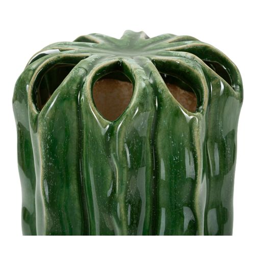 Vase Décoratif Cactus Vert En Céramique Moderne Ø11,5x23,5 Cm