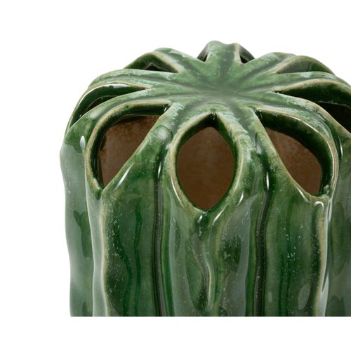 Vase Décoratif Cactus Vert En Céramique Moderne Ø11,5x23,5 Cm