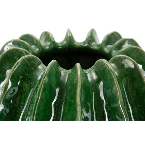 Vase Boule Cactus Vert En Céramique Moderne Ø28x31 Cm