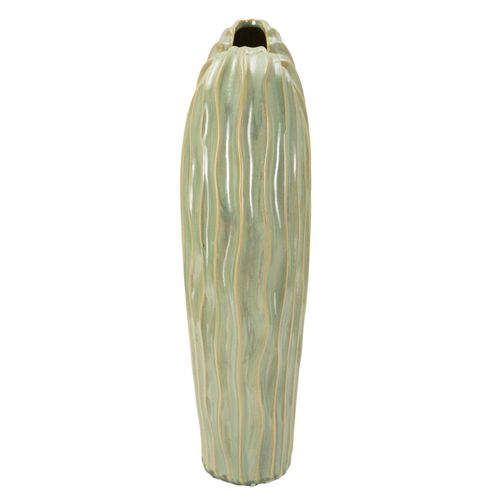 Vase Décoratif Moderne En Céramique Vert 27x14x46,5 Cm Élégant