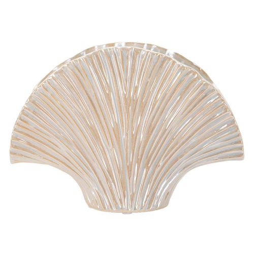 Petit Vase Design Perlé En Céramique Moderne 27x8x19 Cm Couleur Nacrée