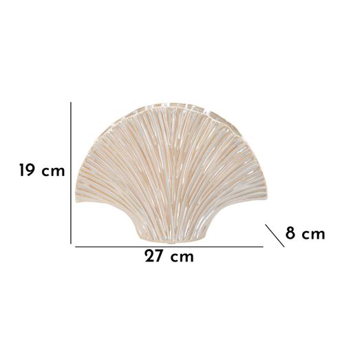 Petit Vase Design Perlé En Céramique Moderne 27x8x19 Cm Couleur Nacrée