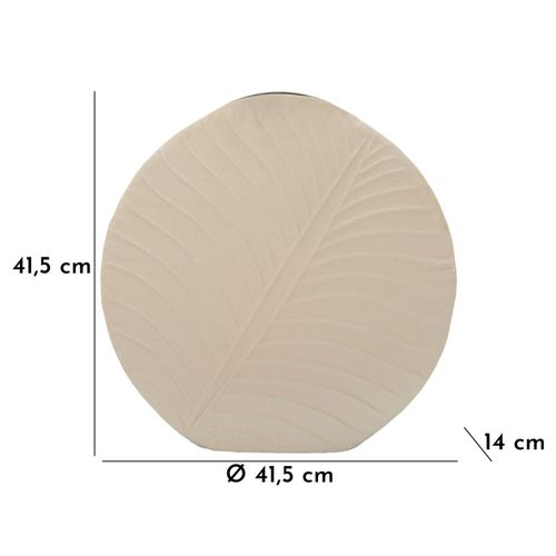 Vase Rond Design Dune En Fer Ø41,5x14 Cm Couleur Crème Moderne