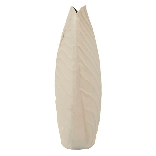 Vase Rond Dune En Fer Ø32,5x13 Cm Finition Crème Moderne