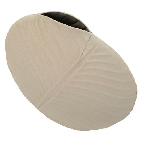 Vase Rond Dune En Fer Ø32,5x13 Cm Finition Crème Moderne
