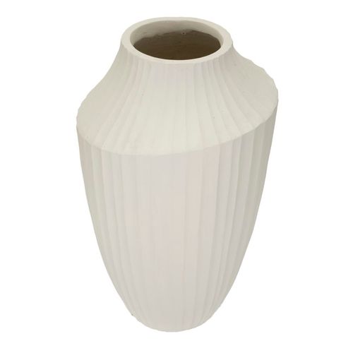 Vase Haut Ice Ø28,5x50,5 Cm En Mgo Finition Crème Sculpturale