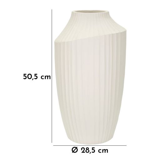 Vase Haut Ice Ø28,5x50,5 Cm En Mgo Finition Crème Sculpturale