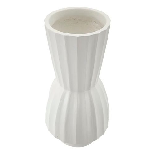 Vase Décoratif Glint Ø25x50 Cm En Mgo Blanc Style Moderne