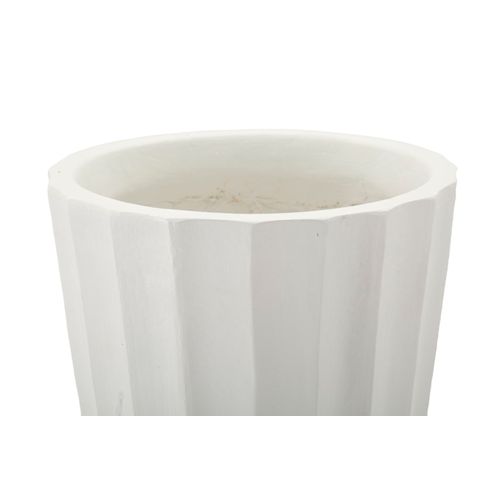 Vase Décoratif Glint Ø25x50 Cm En Mgo Blanc Style Moderne