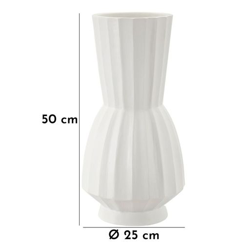 Vase Décoratif Glint Ø25x50 Cm En Mgo Blanc Style Moderne