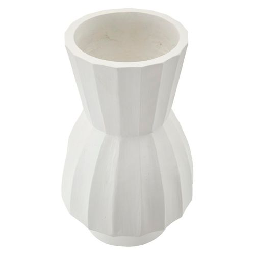 Vase Décoratif Glint Ø24x41 Cm En Mgo Blanc Style Moderne