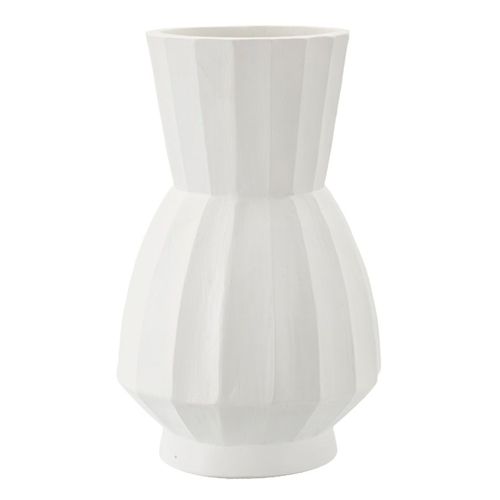Vase Décoratif Glint Ø24x41 Cm En Mgo Blanc Style Moderne