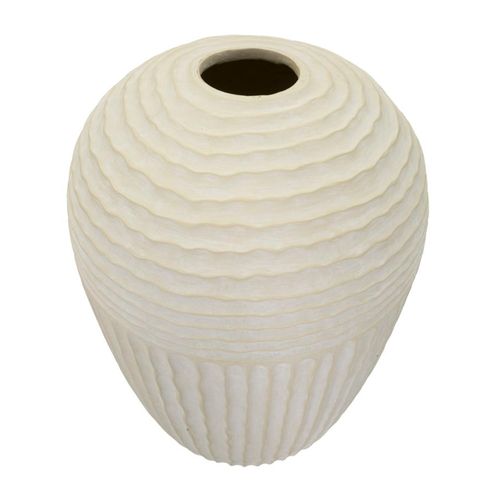 Vase Décoratif Icicle Ø39x56 Cm En Mgo Crème Style Moderne