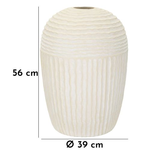 Vase Décoratif Icicle Ø39x56 Cm En Mgo Crème Style Moderne
