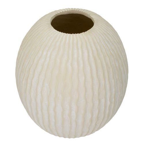 Vase Décoratif Icicle Ø36,5x38 Cm En Mgo Crème Style Moderne