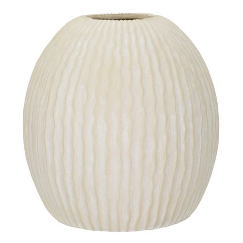 Vase Décoratif Icicle Ø36,5x38 Cm En Mgo Crème Style Moderne