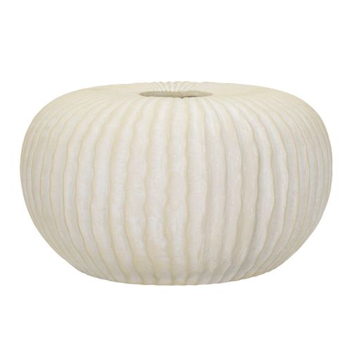 Pot Décoratif Icicle Ø40x23 Cm En Mgo Crème Style Moderne