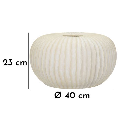 Pot Décoratif Icicle Ø40x23 Cm En Mgo Crème Style Moderne