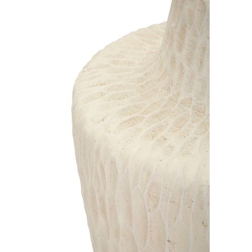 Vase Décoratif Haut Ø29,5x57 Cm En Mgo Crème Effet Tissu Moderne